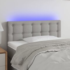 vidaXL LED-voodipeats, helehall, 90x5x78/88 cm, kangas цена и информация | Кровати | kaup24.ee