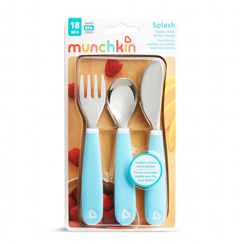 laste tööriistakomplekt Munchkin Splash 90253, sinine, 3 tk цена и информация | Laste sööginõud | kaup24.ee