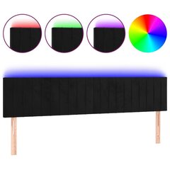 vidaXL LED-voodipeats, must, 200x5x78/88 cm, samet hind ja info | Voodid | kaup24.ee