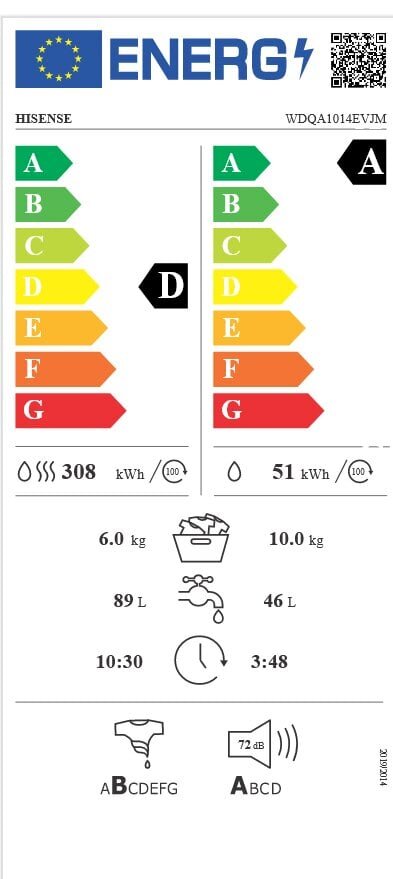 Hisense WDQA1014EVJM цена и информация | Pesumasinad | kaup24.ee