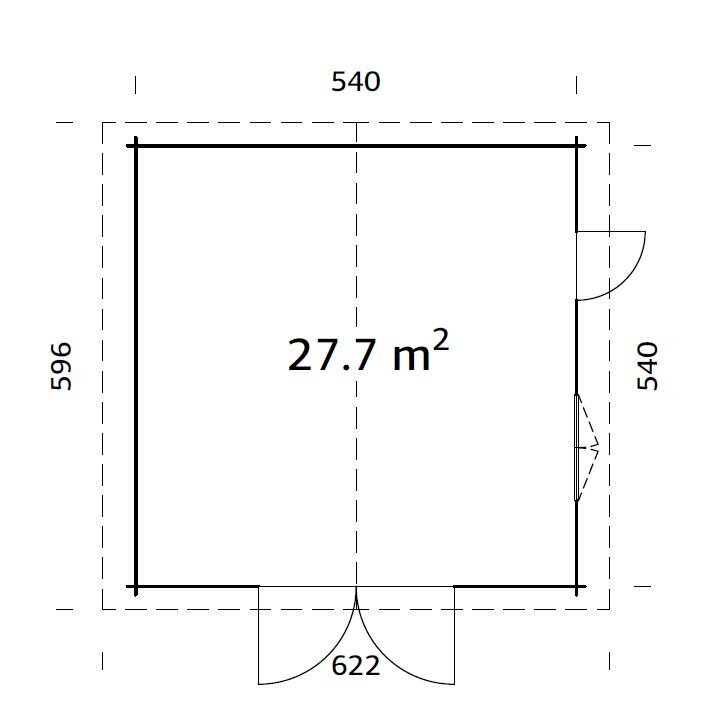 Garaaž Roger 27,7 m² puitväravaga hind ja info | Kuurid ja aiamajad | kaup24.ee