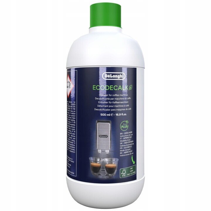 Delonghi EcoDecalk kohvimasinate katlakivieemaldamise vedelik, 2x500 ml hind ja info | Kohvimasinate lisatarvikud | kaup24.ee