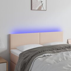 vidaXL LED-voodipeats, Cappuccino, 144x5x78/88 cm kunstnahk hind ja info | Voodid | kaup24.ee