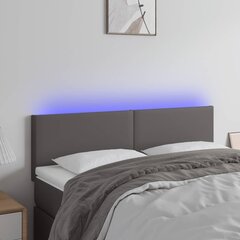 vidaXL LED-voodipeats, hall, 144x5x78/88 cm, kunstnahk hind ja info | Voodid | kaup24.ee