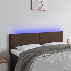 vidaXL LED-voodipeats, pruun, 144x5x78/88 cm kunstnahk hind ja info | Voodid | kaup24.ee