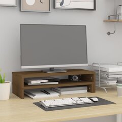 vidaXL monitorialus, meepruun, (52-101) x 22 x 14 cm, männipuit цена и информация | Кронштейны для монитора | kaup24.ee