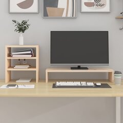 vidaXL monitorialus, 81 x 20 x 30 cm, männipuit цена и информация | Кронштейны для монитора | kaup24.ee