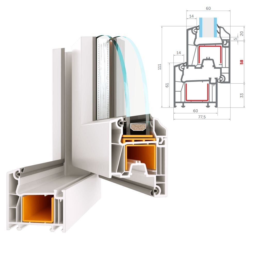 Mitteavatav PVC aken 500x500 hind ja info | Plastikaknad | kaup24.ee