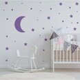 Vinüülist seinakleebis Purple Stars and Moon Interior decor - 116 tk.