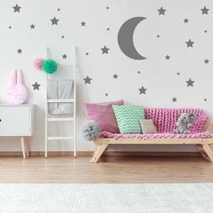 Vinüülist seinakleebis Grey Stars and Moon Interior decor - 116 tk. цена и информация | Декоративные наклейки | kaup24.ee