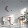 Vinüülist seinakleebis Pink Stars and Moon Interior decor - 116 tk.