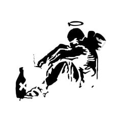 Must vinüülist seinakleebis, Banksy Graffiti Fallen Angel – 120 x 100 cm цена и информация | Декоративные наклейки | kaup24.ee