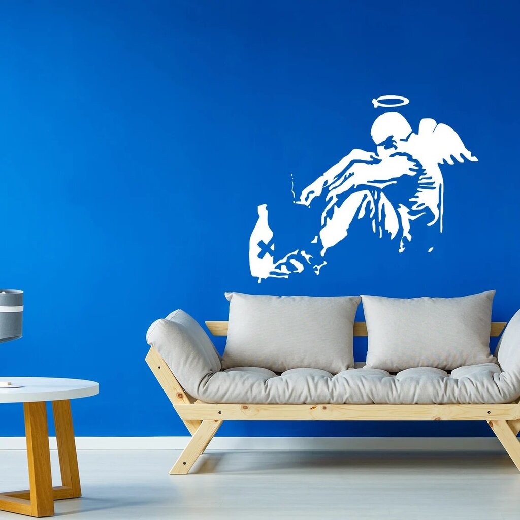 Seinakleebis valge vinüülkleebis Banksy Graffiti Fallen Angel – 120x100cm цена и информация | Seinakleebised | kaup24.ee