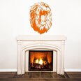 Виниловая наклейка оранжевого цвета на стену Львиная голова Декор интерьера - 120 х 81 см