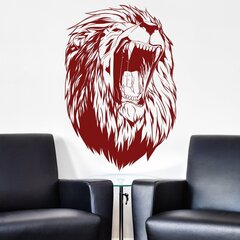 Punane vinüülist seinakleebis Lion Head - 120 x 81 cm hind ja info | Seinakleebised | kaup24.ee