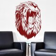 Punane vinüülist seinakleebis Lion Head - 120 x 81 cm