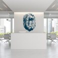 Sinine vinüülist seinakleebis Lion Head - 120 x 81 cm