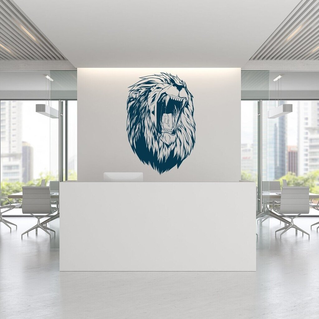 Sinine vinüülist seinakleebis Lion Head - 120 x 81 cm hind ja info | Seinakleebised | kaup24.ee
