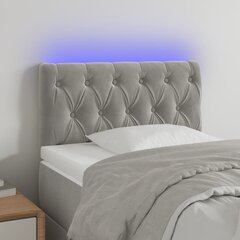 vidaXL LED-voodipeats, helehall, 80x7x78/88 cm, samet hind ja info | Voodid | kaup24.ee