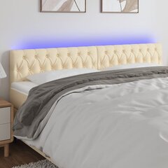vidaXL LED-voodipeats, kreemjas, 200x7x78/88 cm, kangas цена и информация | Кровати | kaup24.ee