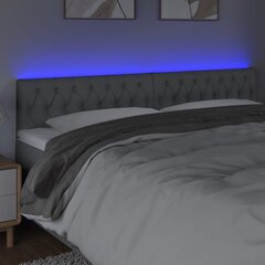 vidaXL LED-voodipeats, helehall, 180x7x78/88 cm, kangas hind ja info | Voodid | kaup24.ee