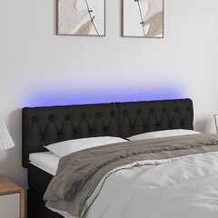 vidaXL LED-voodipeats, must, 144x7x78/88 cm, kangas цена и информация | Кровати | kaup24.ee