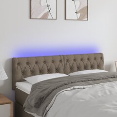 vidaXL LED-voodipeats, pruunikashall, 144x7x78/88 cm, kangas hind ja info | Voodid | kaup24.ee