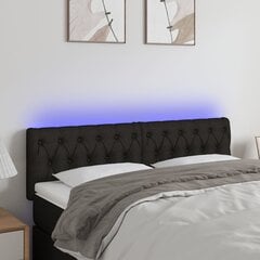 vidaXL LED-voodipeats, must, 160x7x78/88 cm, kangas цена и информация | Кровати | kaup24.ee