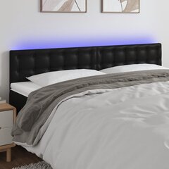 vidaXL LED-voodipeats, must, 180x5x78/88 cm, kunstnahk цена и информация | Кровати | kaup24.ee