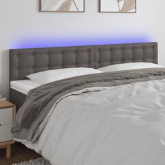 vidaXL LED-voodipeats, hall, 180x5x78/88 cm, kunstnahk цена и информация | Кровати | kaup24.ee