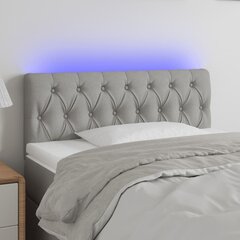 vidaXL LED-voodipeats, helehall, 90x7x78/88 cm, kangas цена и информация | Кровати | kaup24.ee