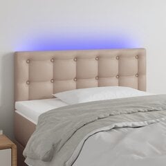 vidaXL LED-voodipeats, Cappuccino, 90x5x78/88 cm kunstnahk цена и информация | Кровати | kaup24.ee