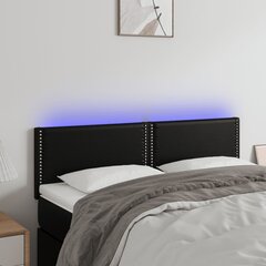 vidaXL LED-voodipeats, must, 144x5x78/88 cm, kunstnahk цена и информация | Кровати | kaup24.ee