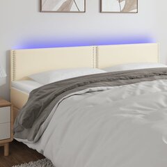 vidaXL LED-voodipeats, kreemjas, 160x5x78/88 cm, kunstnahk hind ja info | Voodid | kaup24.ee
