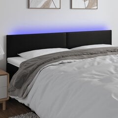 vidaXL LED-voodipeats, must, 200x5x78/88 cm, kunstnahk цена и информация | Кровати | kaup24.ee