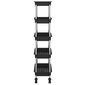 vidaXL 5-korruseline köögikäru, must, 42x29x128 cm, raud ja ABS hind ja info | Köögi- ja söögilauad | kaup24.ee