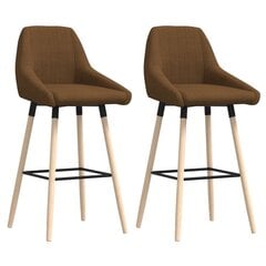 vidaXL baaripukid 2 tk, pruun, kangas hind ja info | Söögilaua toolid, köögitoolid | kaup24.ee