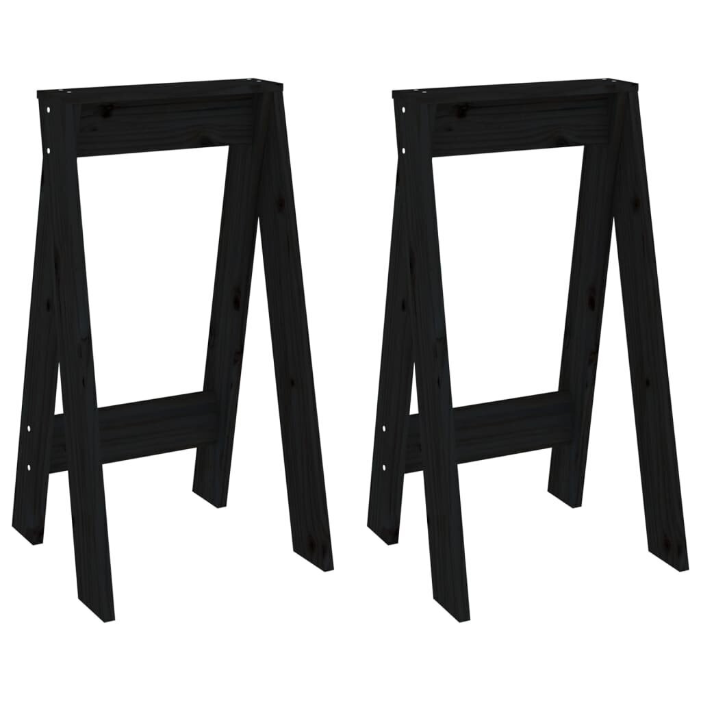 vidaXL pukid 2 tk, must, 40 x 40 x 75 cm, männipuit hind ja info | Söögilaua toolid, köögitoolid | kaup24.ee