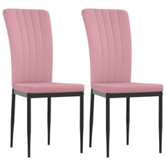vidaXL söögitoolid 2 tk, roosa, samet hind ja info | Söögilaua toolid, köögitoolid | kaup24.ee