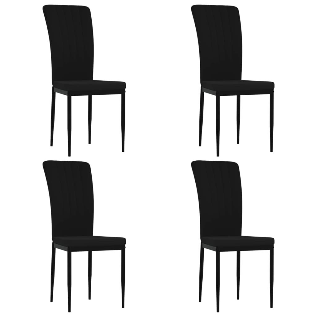 vidaXL söögitoolid 4 tk, must, samet hind ja info | Söögilaua toolid, köögitoolid | kaup24.ee