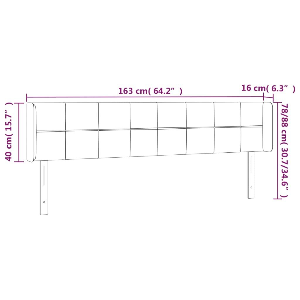 vidaXL LED-voodipeats, sinine, 163x16x78/88 cm, kangas hind ja info | Voodid | kaup24.ee