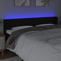 vidaXL LED-voodipeats, must, 163x16x78/88 cm, kangas цена и информация | Кровати | kaup24.ee