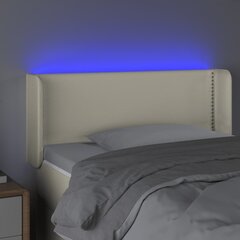vidaXL LED-voodipeats, kreemjas, 83x16x78/88 cm, kunstnahk hind ja info | Voodid | kaup24.ee