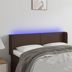 vidaXL LED-voodipeats, pruun, 147x16x78/88 cm, kunstnahk hind ja info | Voodid | kaup24.ee