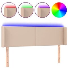 vidaXL LED-voodipeats, Cappuccino, 147x16x78/88 cm kunstnahk цена и информация | Кровати | kaup24.ee