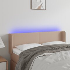 vidaXL LED-voodipeats, Cappuccino, 147x16x78/88 cm kunstnahk hind ja info | Voodid | kaup24.ee