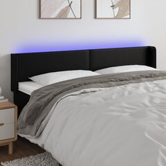 vidaXL LED-voodipeats, must, 183x16x78/88 cm, kunstnahk hind ja info | Voodid | kaup24.ee