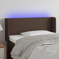vidaXL LED-voodipeats, pruun, 93x16x78/88 cm, kunstnahk hind ja info | Voodid | kaup24.ee