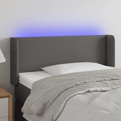 vidaXL LED-voodipeats, hall, 93x16x78/88 cm, kunstnahk hind ja info | Voodid | kaup24.ee