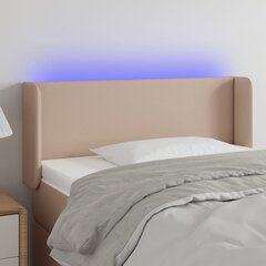 vidaXL LED-voodipeats, Cappuccino, 93x16x78/88 cm kunstnahk hind ja info | Voodid | kaup24.ee